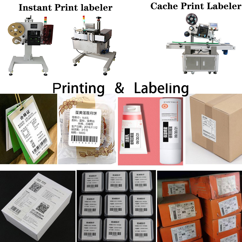 Thermal Paper Roll Rewinding Printing and Labeling Machine with ZEBRA ZE511 Printer Label Applicator