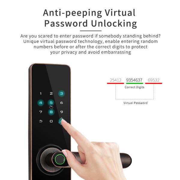 Keyless Entry Mortise Door Lock with Biometric Fingerprint Touchscreen Keypad Smart Lock