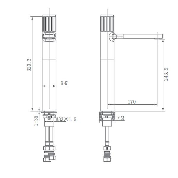 Hotel Modern Mixer Tap Polished Single Handle With Long Neck