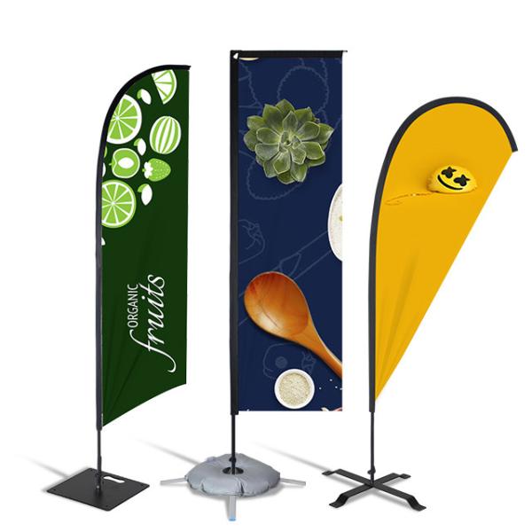 4m Teardrop Advertising Flags Aluminium Fiberglass Digital Printing