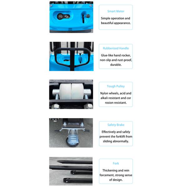 Semi Electric Self-Lift Stacker Portable Loading Pallet Lift Electric Stacker Forklift