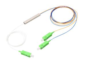 China FTTB fiber optic splitter 1x2 Plc Splitter Steel Tube Cable 2 Way on sale