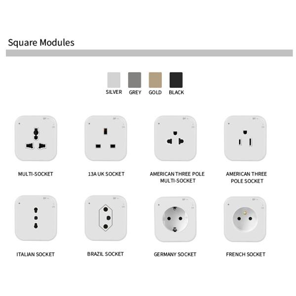 GSS Removable Trail Kitchen Electrical Under Cabinet Sockets Standard Grounding