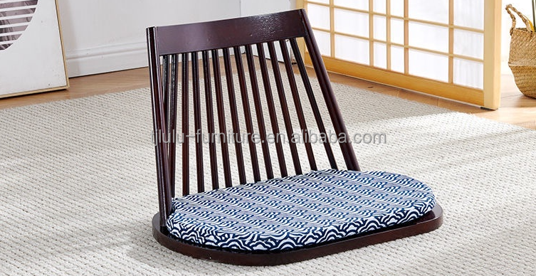 Solid Wood Dining Chair with Natural Floor Seating and Modern Tatami Seatback Design