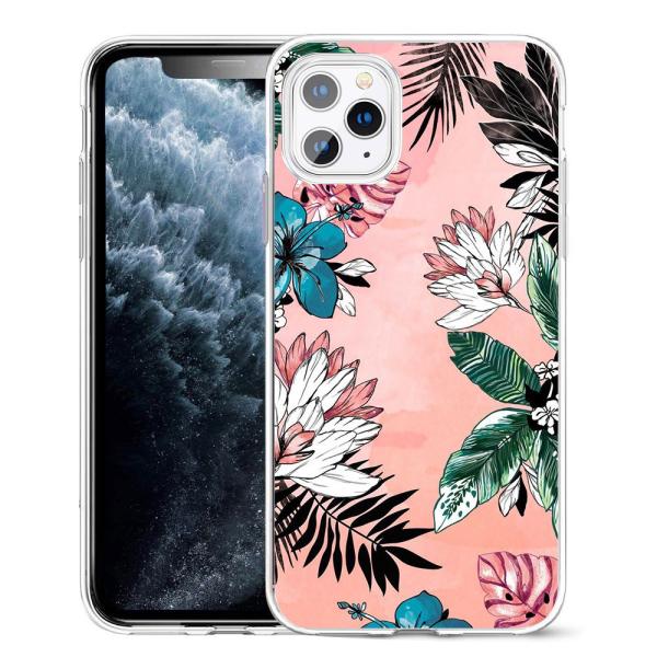 High Clear Camera Protection Phone Cases For Iphone 12 pro max Floral Leaf Pattern
