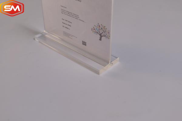 Quality Advertising Photo Frame T Shape Acrylic Sign Holder Display Stand for table Double Panel for sale