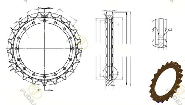 OEM/ODM D6D 1171618 1171616 8P5837 6T4179 6P9102 5S0050 7P2706 Bulldozer Sprocket Segment