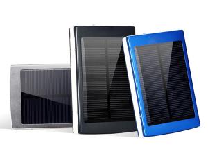 China ABS Polymer Lithium Battery Waterproof Soloar Power Bank 12000mAh Solar portable Charger with LED flashlight on sale