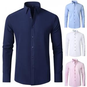 China                  Men′s Shirt Ironing Long Sleeve Stretch Business High-End Men′s Shirt Hot Sale Office Formal Style Men′s Long Sleeve Shirt              on sale