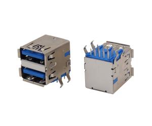 Buy cheap 2 x 1 Stacked Micro USB 3.0 Connector Female Thru - Hole Shielded A Type product