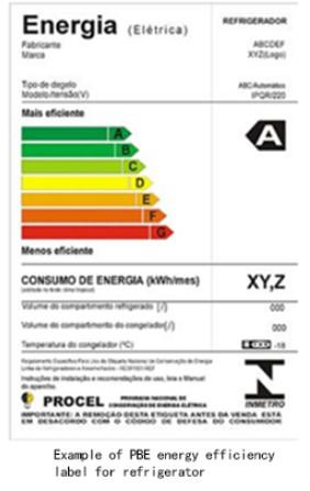 Quality Brazil PBE Energy Efficiency Label Similar To The EU'S Energy Label INMETRO And PROCEL for sale