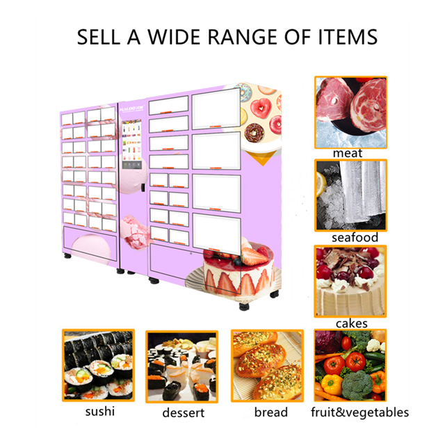 Self Service Automatic Locker Vending Machine With 4℃ Cooling Refrigeration