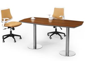China Cosy MFC Office Furniture Wooden Talking Table With Metal Mobile Pedestal on sale