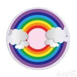 Soft and Quick Dry Rainbow Printed Round Beach Towel Multi Functional Pool Mat