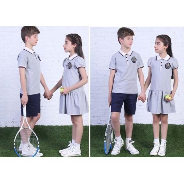 Plain Fabric Middle School Uniforms Moisture Wicking Breathable For Teenagers