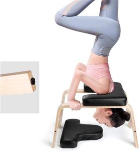China 150kg Wood PU Yoga Stool Bench Headstand Promote Blood Circulation on sale