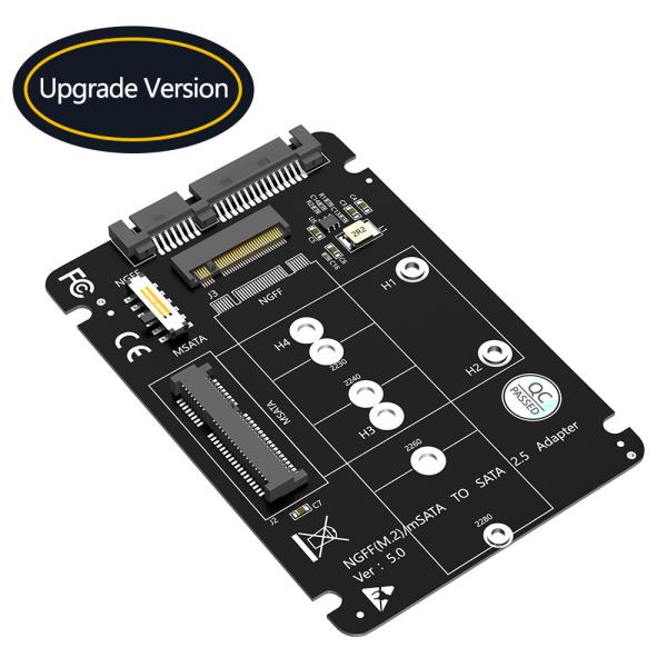 Quality 2 In 1 Combine M.2 NGFF Key B & MSATA SSD To SATA3 Adapter LED Indicates Power Status for sale