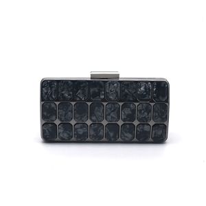 Buy cheap Flat Closure Black Rectangle Handbag Frames With Grey Acrylic product