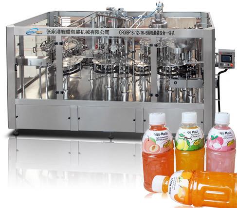 Quality 18000 Bottles/Hour 0.5L Juice Filling Machine automatic 4 in 1 pulp juice filling for sale