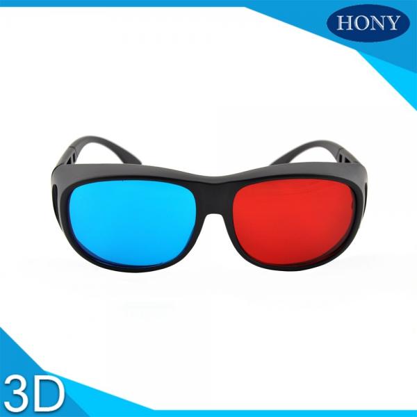 Quality Adult Size Red Cyan 3D Glasses Thick Lenses Customized Frame Color for sale