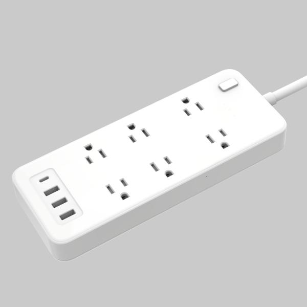 32W Smart Power Strip with CE Certifications and Multiple Outlets