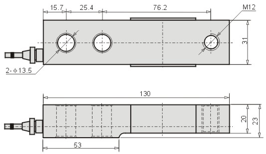 2 Ton Load Cell Strain Gauge Type IP67 Waterproof Cable Length 3-10 Meters