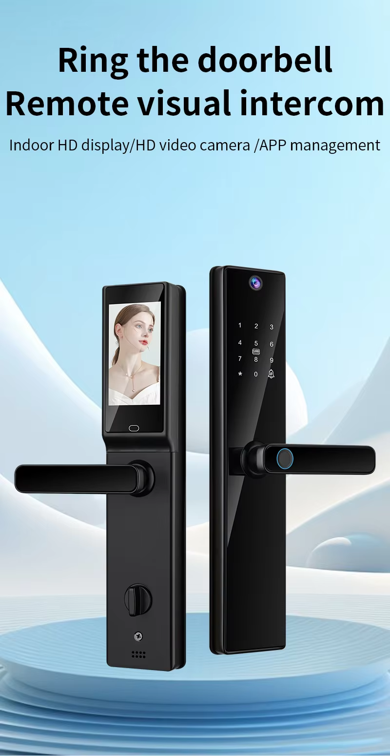 S819-2MAX Digital Lock with Camera Video Intercom Fingerprint Code Key Card Tuya App