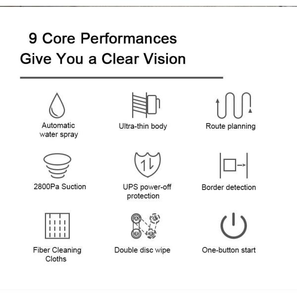 30ml 67dB Window Cleaner Robot Skyscraper Cleaning Robot With Water Spray