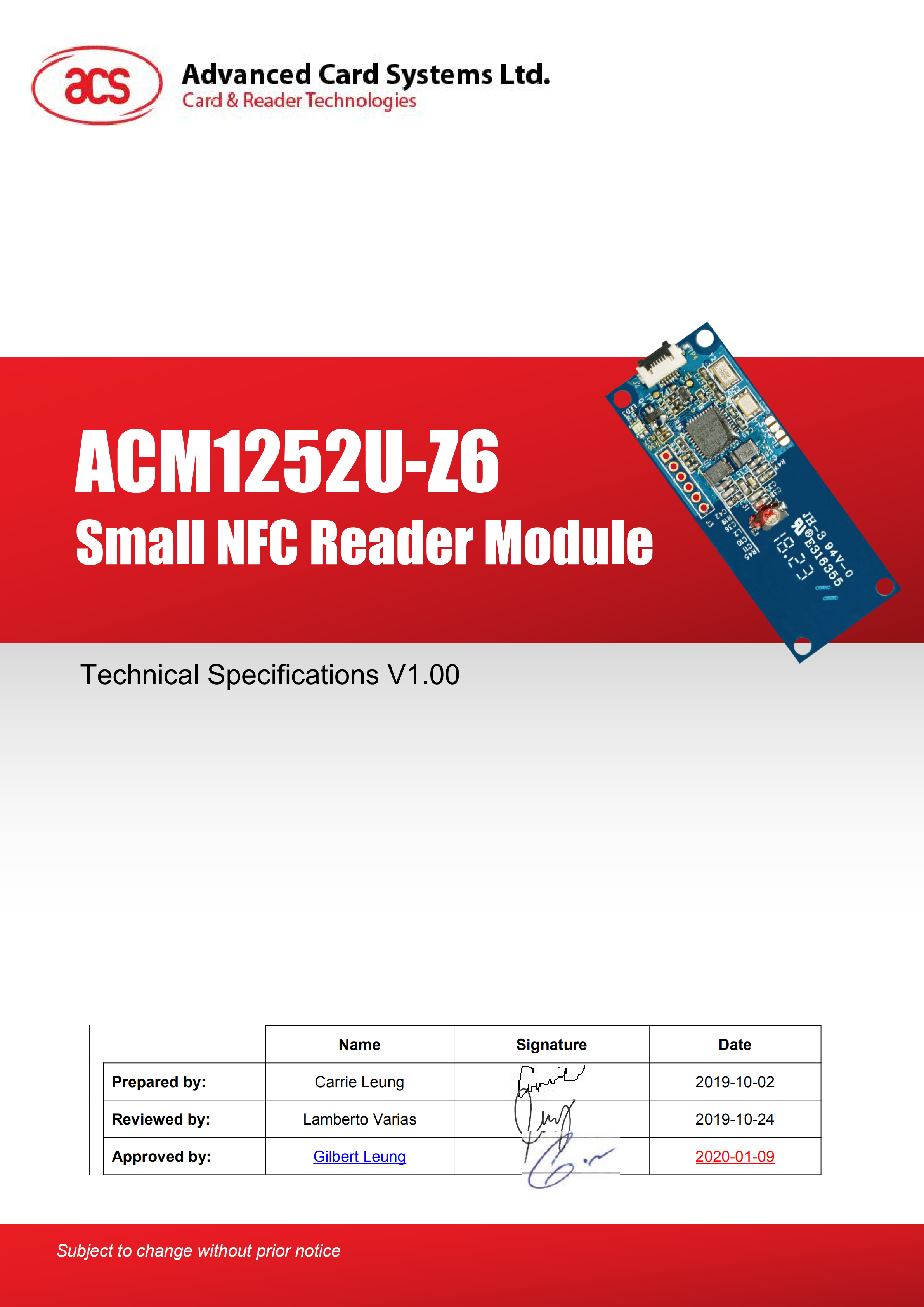 ACM1252U-Z6 USB NFC Module  Reader