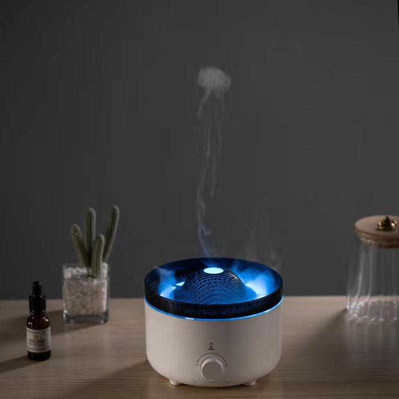 7 Colors Fire Flame Air Humidifier With 560ml Capacity And 30-50ml/h Mist Output