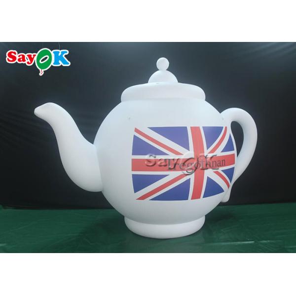 2m 6.6ft White Advertising Air Sealed Inflatable Teapot Model With Printing
