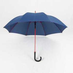 China Blue Junior Golf Umbrella , Custom Made Umbrella With Curved Wooden Handle on sale
