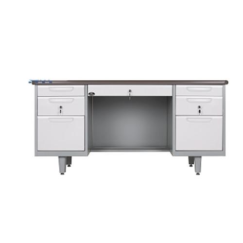 Quality Adjustable Standfoot KD Structure Double Pedestal Steel Office Desk for sale