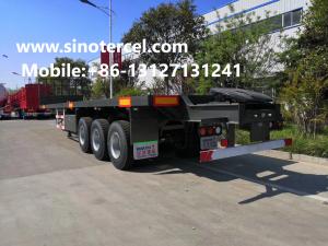 China 60T Semi Trailer 3 Axles Semi Flatbed Trailers Gray on sale
