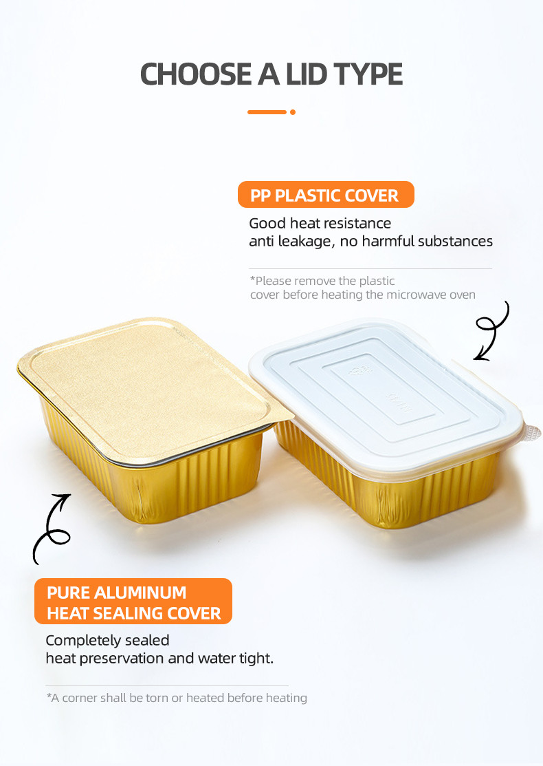 130ml 350ml Customize Packing Boxes Aluminum Foil Take Out Containers