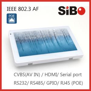 Room Controlling 7 Inch Android OS Angled Mounting Touch Screen With POE and RGB LED Light