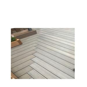 China Flooring Outdoor Waterproof Wood Grain Double Color Co-Extruded WPC Wood Composite Decking on sale