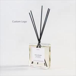 China Custom Private Natural Stick Transparent Glass Bottle Luxury Reed Diffuser With Gift Box on sale