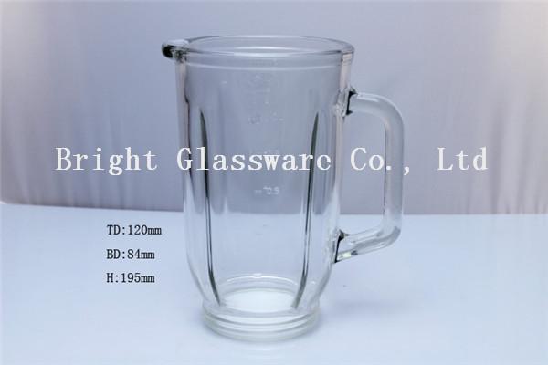 Quality China supply glass juice pot with handle use in pubs, glass bottle for sale