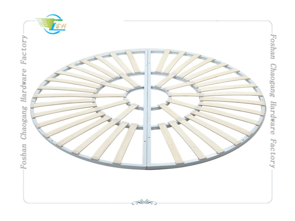 Round Shaped Folding Metal Slatted Bed Base For Mattress Support