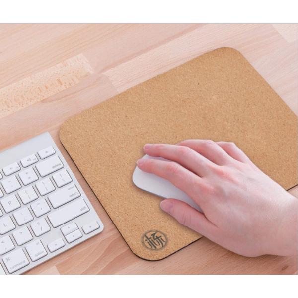 Rectangular Office Cork Mouse Mat Mousepad 23x19cm 5mm Thickness