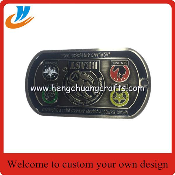 Quality Dog tag medal coins/soft enamel process metal challenge coin high quality custom for sale