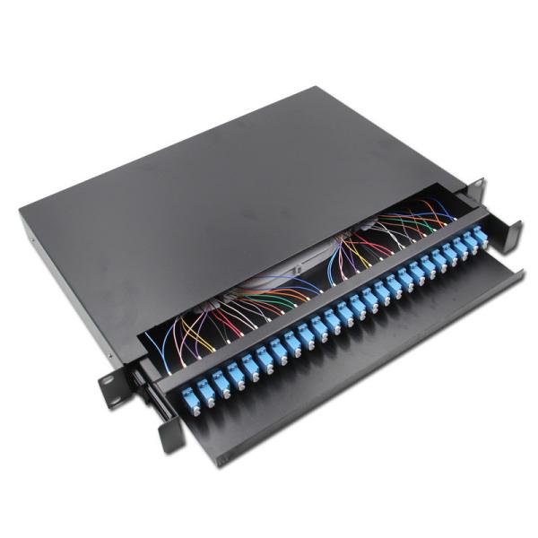Quality 24Port 48 Core LC Splicing Fiber Patch Panel Cabinet / ODF Fiber Box for sale
