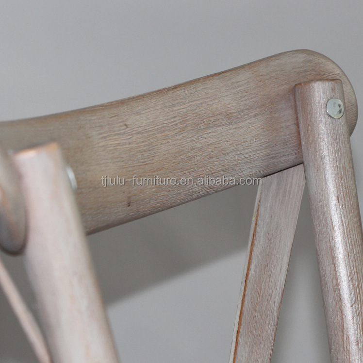 Customized Designs Nordic Modern Rattan Cross Back Stackable Solid Wood Banquet Wedding Wooden Chair OEM Service Accepted