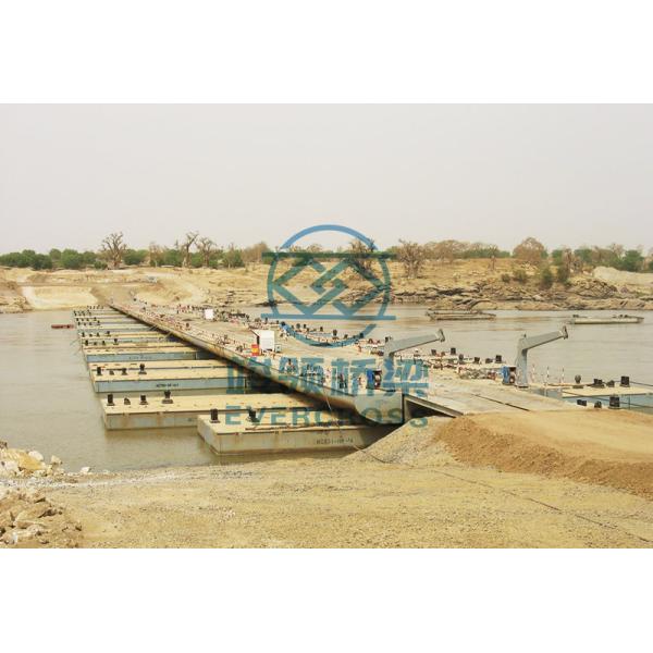 Traffic Temporary Floating Pontoon Bridge Steel Beam Bridge For Heavy Equipments