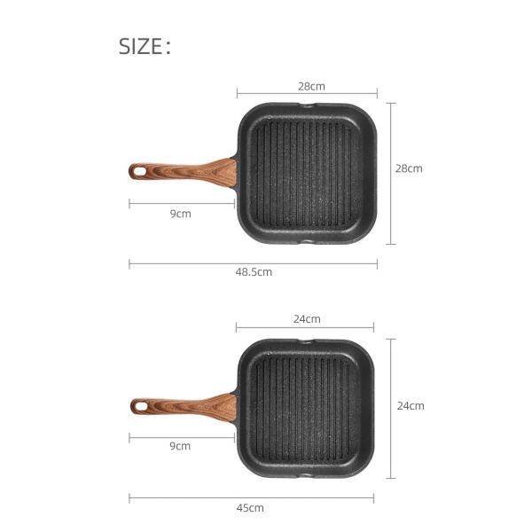 Brand New Multi function Skillet Grill Pan Kitchen Cooking Ware Cast Iron Non-Stick Frying Pan