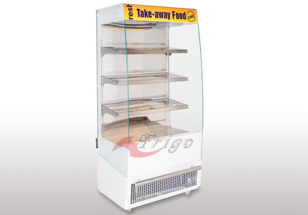 Quality Compact Self Service Open Display Cases Chiller Wooden Shelf Available Digital Control for sale