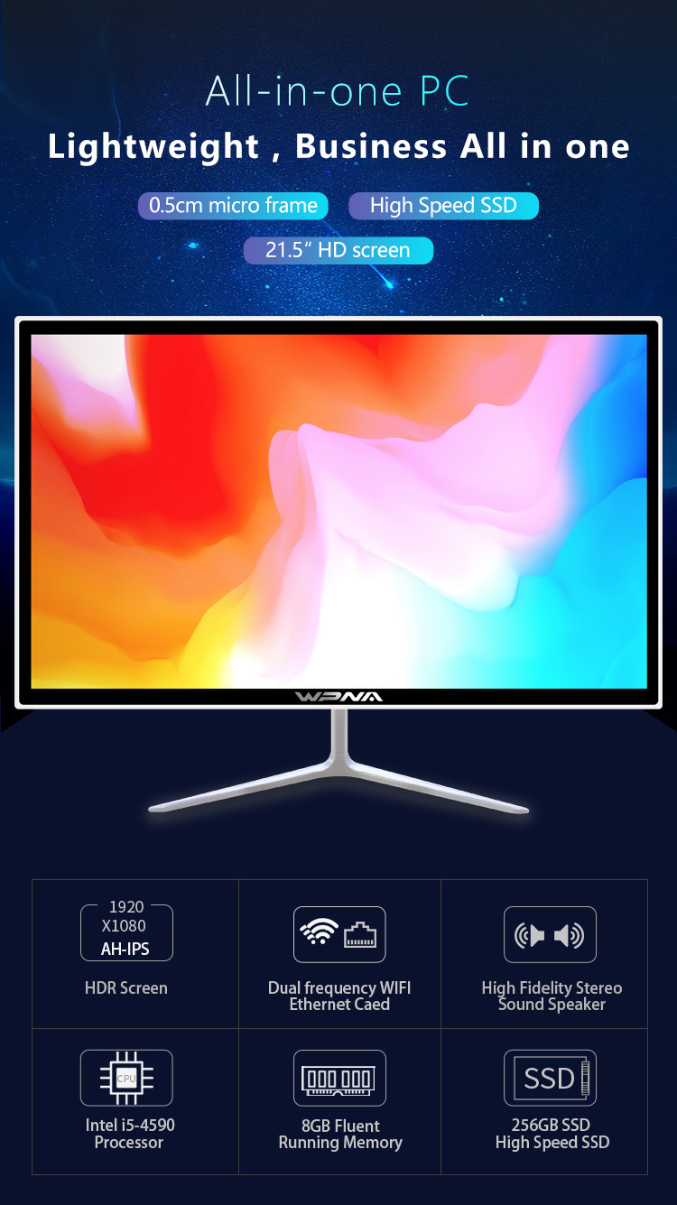 21.5 Inch All In One Computer Core I3 I5 I7 PC Desktop Computer With Call Center Support