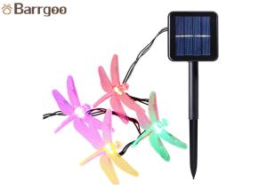China Plastic Body Solar LED Christmas Lights String 6M 30 LED Bulbs Dragonfly 1 Year Warranty on sale