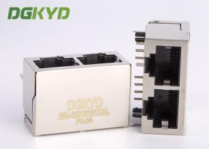 Buy cheap 10/100/1000 BASE-TX 1X2 double port rj45 ethernet connector without transformer product